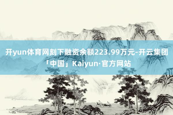 开yun体育网刻下融资余额223.99万元-开云集团「中国」Kaiyun·官方网站