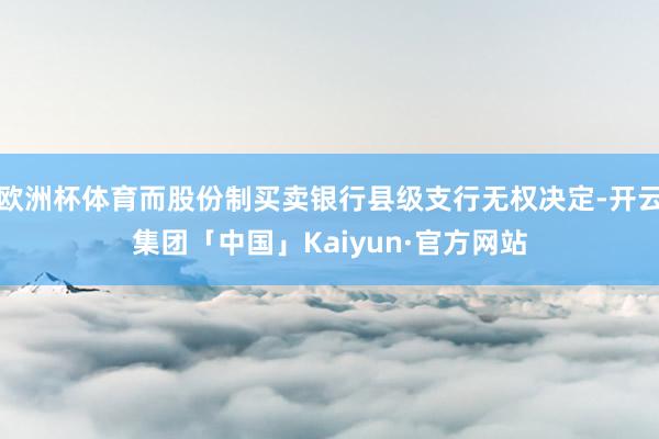 欧洲杯体育而股份制买卖银行县级支行无权决定-开云集团「中国」Kaiyun·官方网站