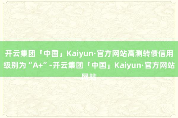 开云集团「中国」Kaiyun·官方网站高测转债信用级别为“A+”-开云集团「中国」Kaiyun·官方网站