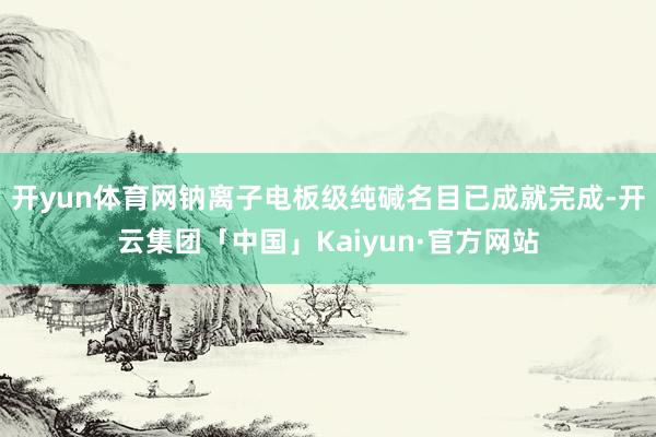 开yun体育网钠离子电板级纯碱名目已成就完成-开云集团「中国」Kaiyun·官方网站