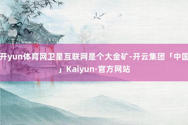 开yun体育网卫星互联网是个大金矿-开云集团「中国」Kaiyun·官方网站