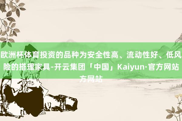 欧洲杯体育投资的品种为安全性高、流动性好、低风险的搭理家具-开云集团「中国」Kaiyun·官方网站