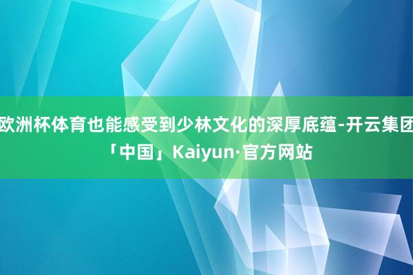 欧洲杯体育也能感受到少林文化的深厚底蕴-开云集团「中国」Kaiyun·官方网站