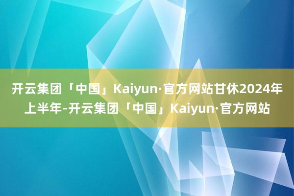 开云集团「中国」Kaiyun·官方网站甘休2024年上半年-开云集团「中国」Kaiyun·官方网站