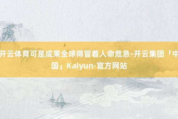 开云体育可是成果全球得冒着人命危急-开云集团「中国」Kaiyun·官方网站