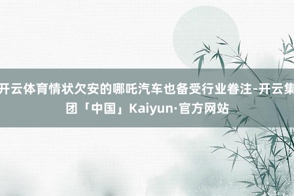 开云体育情状欠安的哪吒汽车也备受行业眷注-开云集团「中国」Kaiyun·官方网站